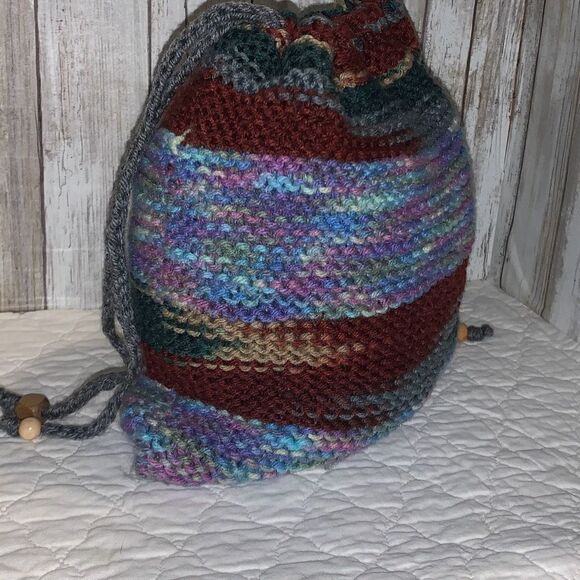 Handmade Colorful Crochet Knit Drawing Handbag - Picture 10 of 16